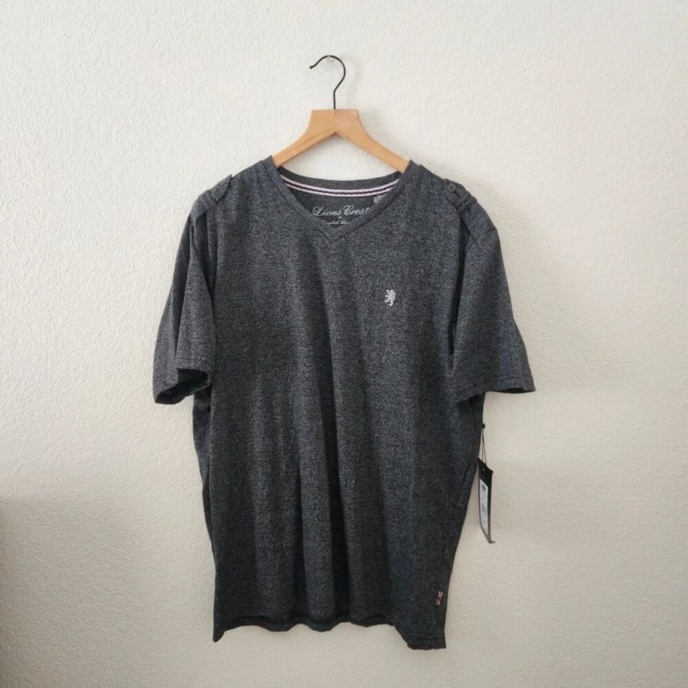 English Laundry Men's XL Black Gray V-Neck Tee